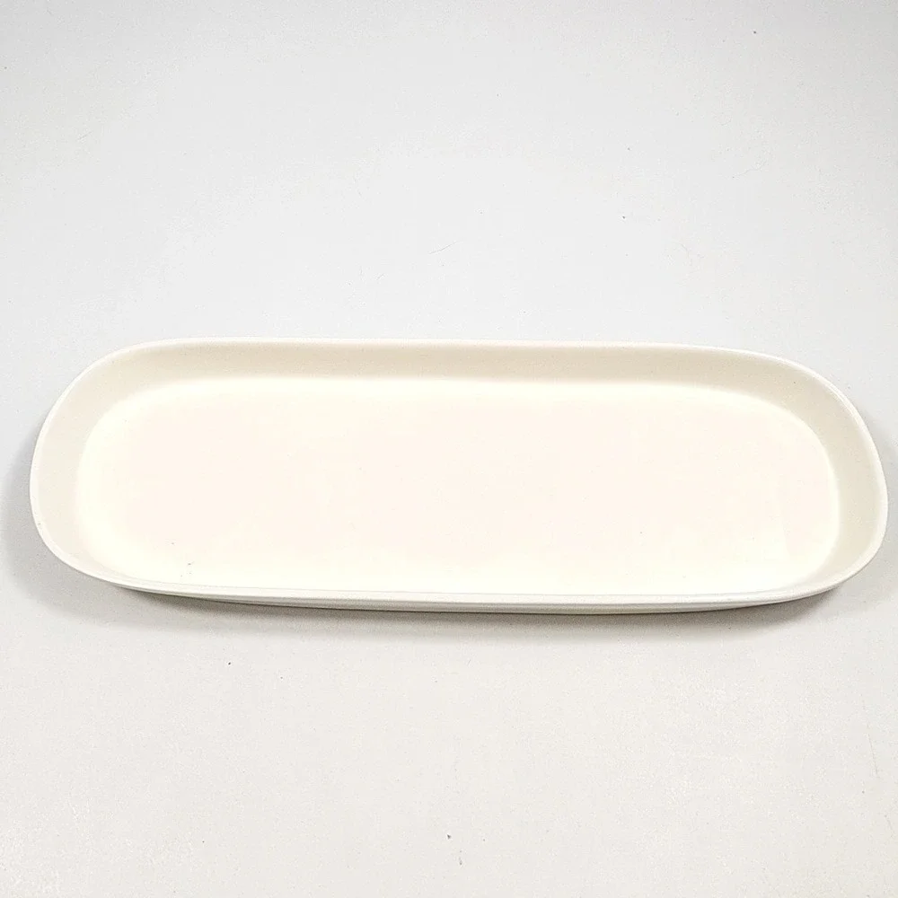 Rae Dunn Artisan Collection Magenta Cream Ceramic Oblong Serving Platter Tray14